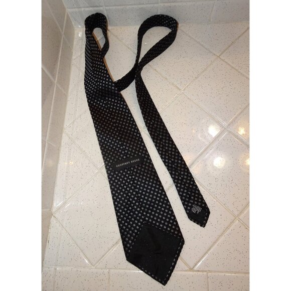 Grey & Black Geoffrey Beene Silk Neck Tie mens formalwear - Picture 5 of 6